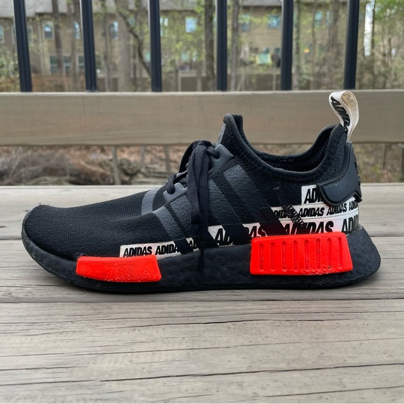 Adidas Boost Black Red NMD_R1 Sneakers size 6.5 - Picture 8 of 16